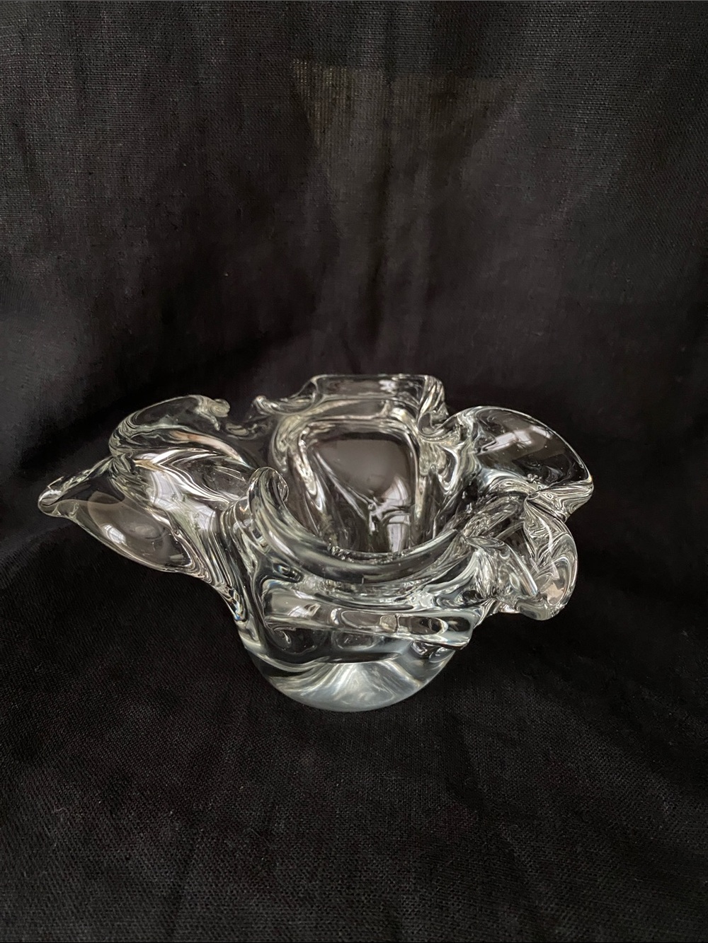 Clear Art Glass Decorative Bowl